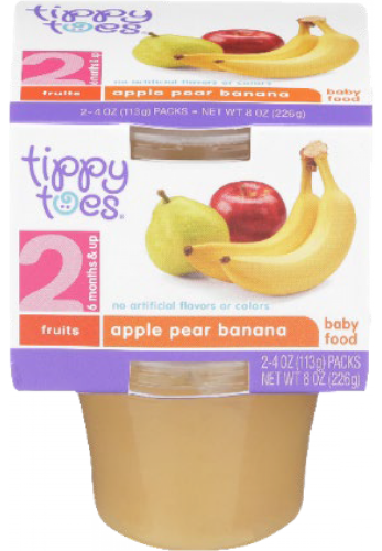 Retirada del mercado: Alimento para bebés de manzana, pera y plátano, Tippy Toes
